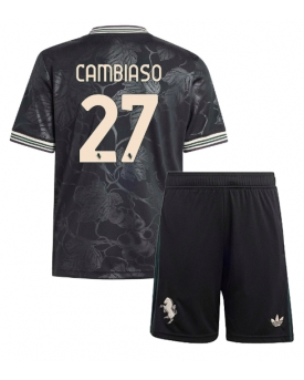Billige Fotballdrakt Juventus Andrea Cambiaso #27 Replika Tredjedraktsett Barn 2025-26 Kortermet (med bukser)